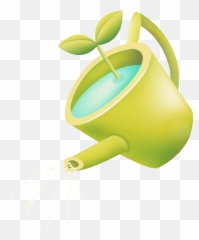 Green Drawing Creative Transparent - Cartoon Pouring Watering Can Emoji,Watering Can Emoji