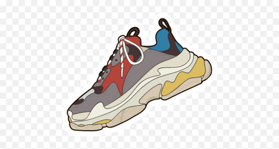 Balenciaga Triple S Sneaker Sticker - Balenciaga Triple S Art Emoji,Sneaker Emoji