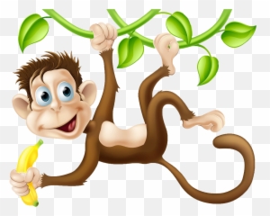 Clipart monkey hand Transparent FREE - Monkey Swinging On A Vine Emoji