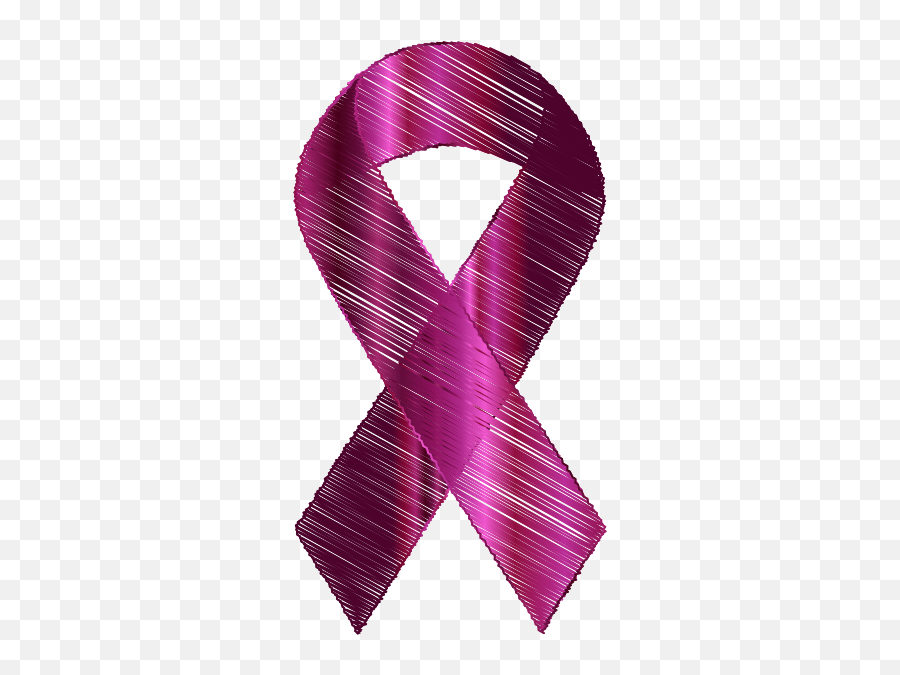 Sketched Pink Ribbon - Silk Emoji,Breast Cancer Ribbon Emoji