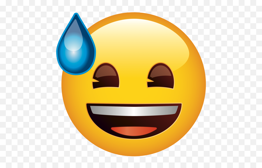 Grinning Face With Sweat - Icon Emoji,Sweat Emoticon