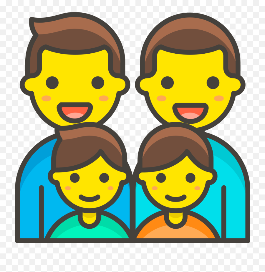 313 - Family Of 4 With 2 Boys Clipart Emoji,Boy Emoji
