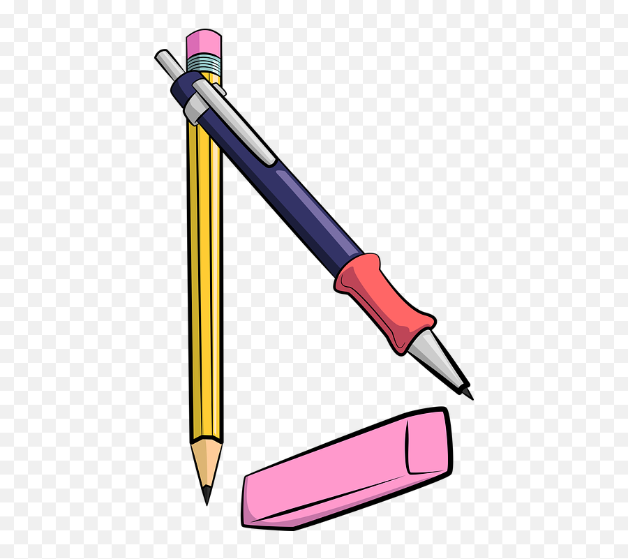 School Supplies Education - Pens Pencils And Erasers Transparent Emoji,Emoji School Supplies