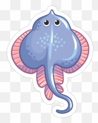 Charming Stingray Sticker - Vector Graphics Emoji,Stingray Emoji