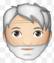 Grey Haired With Beard - Cartoon Emoji,Beard Emoji