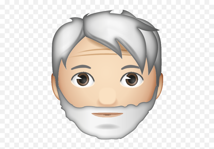 Grey Haired With Beard - Cartoon Emoji,Beard Emoji