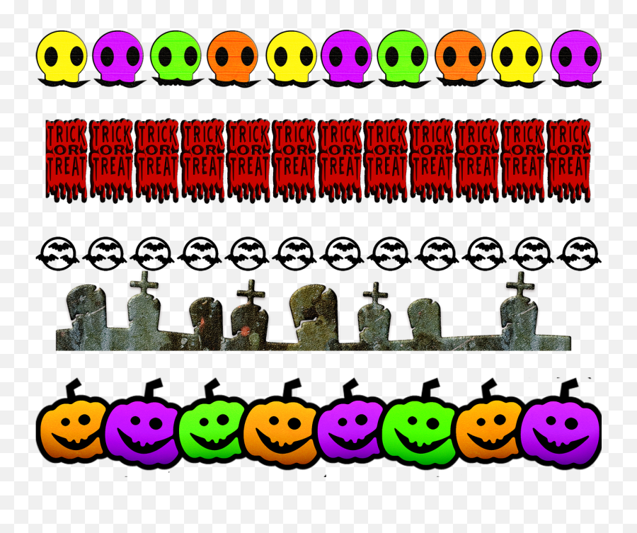 Halloween Borders Trick Or Treat Bats Emoji,Sugar Skull Emoji