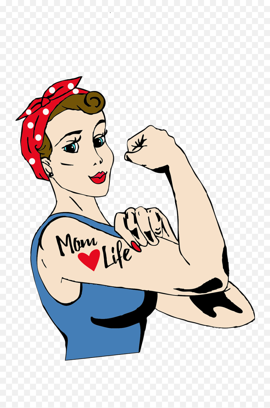 Mom Tattoo Rosie Riveter Vintage - Clipart Stay At Home Mom Emoji,Rosie The Riveter Emoji