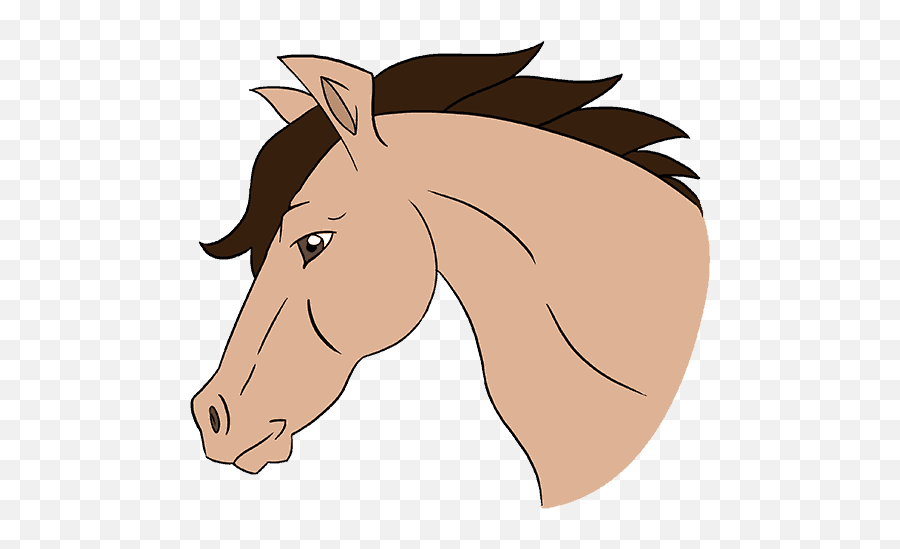 Easy Horse Face Clipart - Cartoon Horse Head Side View Emoji,Horse Face Emoji