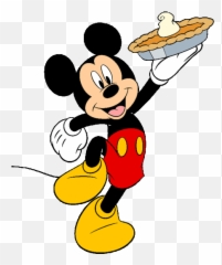 Disneys Mickey Mouse With Pumpkin Pie - Thanksgiving Clipart Emoji