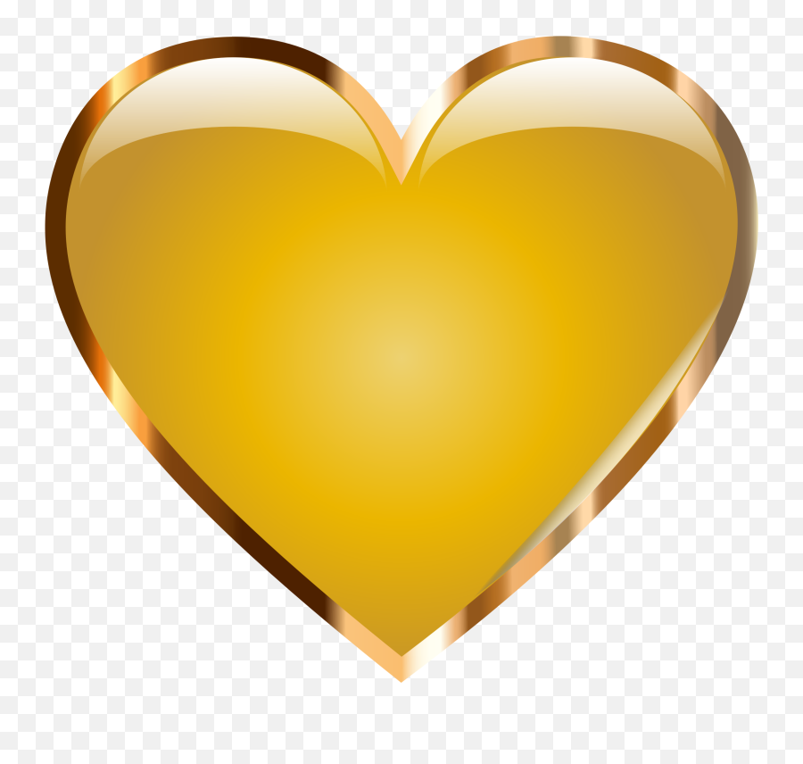 Gold Heart - Golden Heart Clipart Emoji,Yellow Heart Emoji