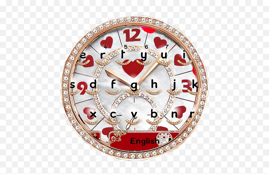 Red Rose Valentine Clock Keyboard Theme - Wall Clock Emoji,Clock Emojis