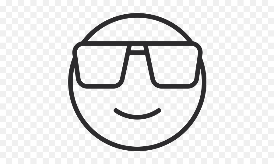 Smiling Face With Sunglasses - Download Free Vector Lineicon Line Art Emoji,Sunglasses Face Emoji