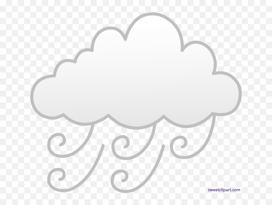 Weather Clipart Foggy - Cloud Windy Clipart Black And White Emoji,Fog Emoji