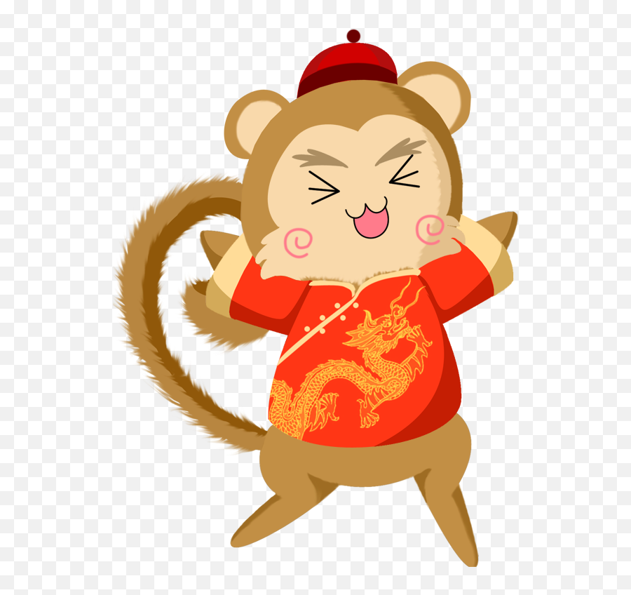 Clipart Happy Chinese New Year Clipart Happy Chinese New - Monkey Cartoon Chinese New Year Emoji,Chinese New Year Emoji