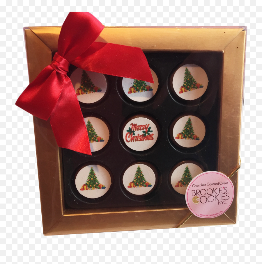 Merry Christmas Mini Chocolate Covered Oreos - Gift Wrapping Emoji,Christmas Present Emoji
