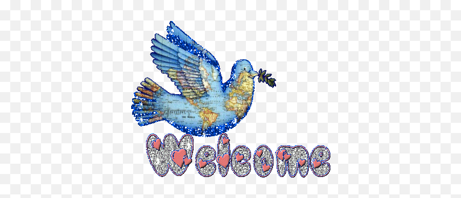 Animated Glitter Graphics Welcome Beautiful Bird With - Welcome To My Page Glitter Emoji,Sunset Bird Emoji