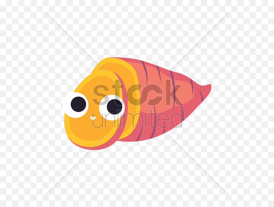 Sweet Potato Vector Image - Cute Sweet Potato Cartoon Emoji,Fish Emoticon