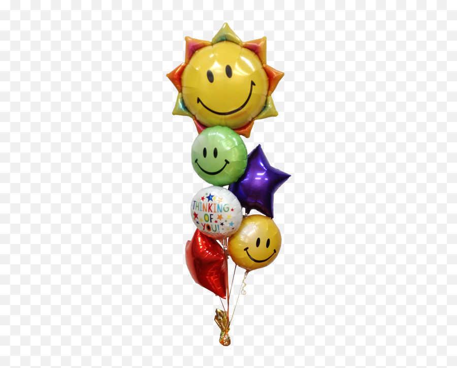 Smiley Get Well Wishes Balloon Bouquet - Balloons Galore U0026 Gifts Smiley Emoji,Emoticon Gifts