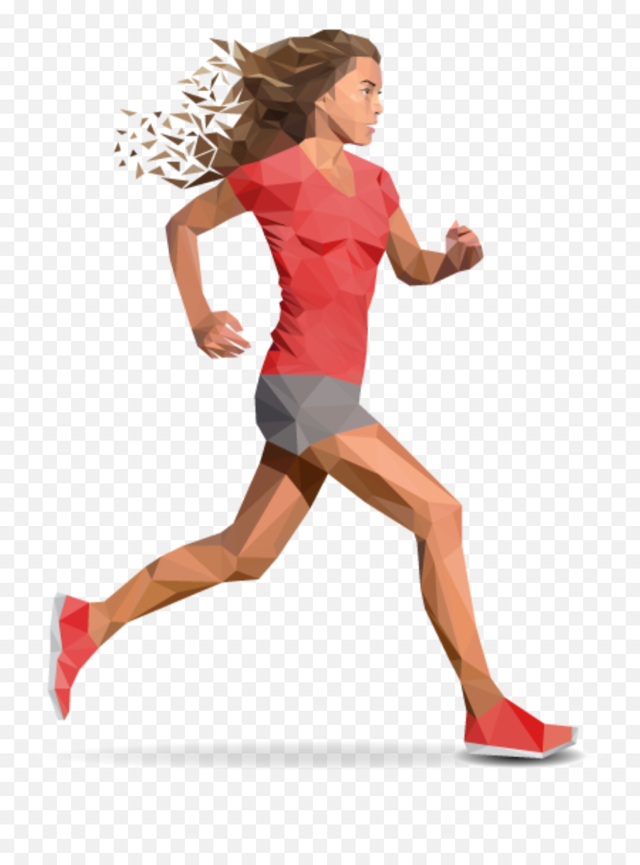 Running Woman Dispersion Origami Sticker By Chris - Girl Running Png Emoji,Woman Running Emoji