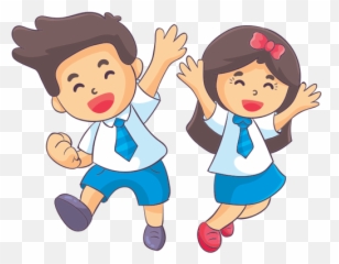 Schoolkids Feliz - Back To Cartoon Png Emoji