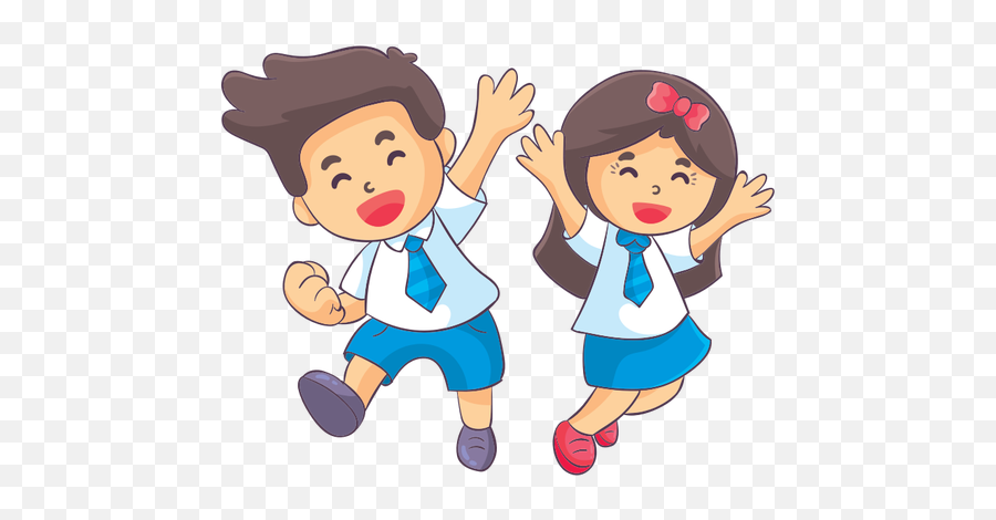 Schoolkids Feliz - Back To School Cartoon Png Emoji,Merry Christmas Emoticon