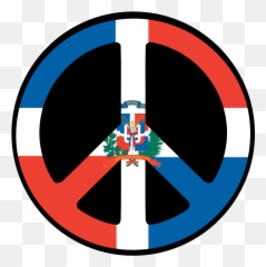 Dominican Republic Peace Symbol Flag - Coat Of Arms Emoji