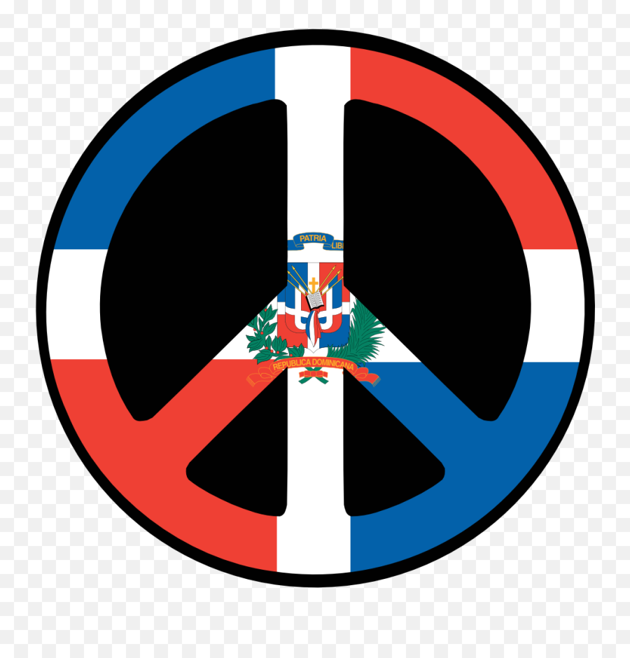 Dominican Republic Peace Symbol Flag - Dominican Republic Coat Of Arms Emoji,Facebook Emoticons Peace Sign
