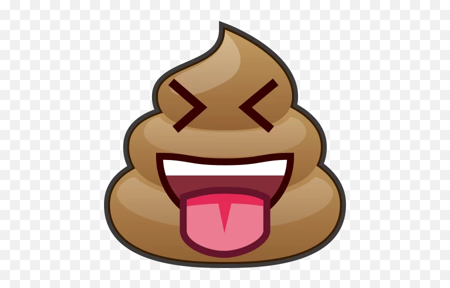 Sticker - Poop Emoji With Tongue Sticking Out,Emojidex