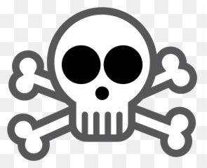 Skull With Bones Clipart - Simple And Cross Emoji