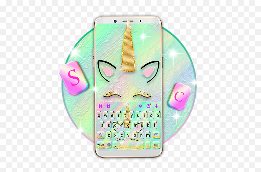 Watercolor Unicorn Keyboard Theme - Circle Emoji,Unicorn Emoji For Android