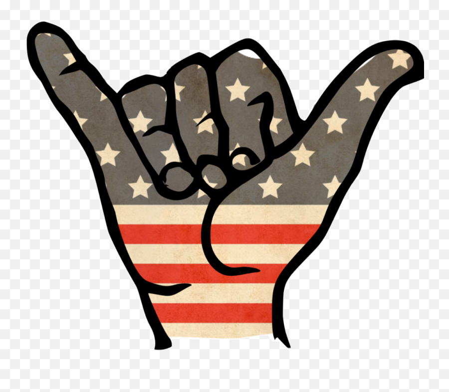 Americanflag Hangloose Sticker Shaka - Aloha With Hands Emoji,Shaka Emoji