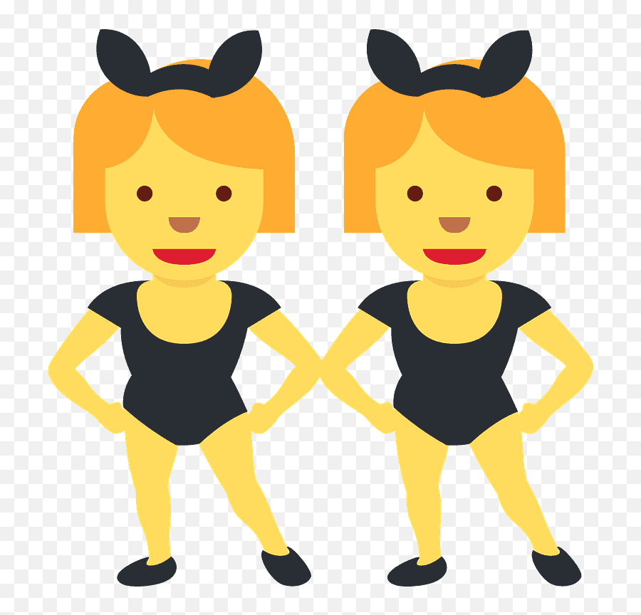 Women With Bunny Ears Emoji Clipart - Clip Art,Bunny Emoji Transparent