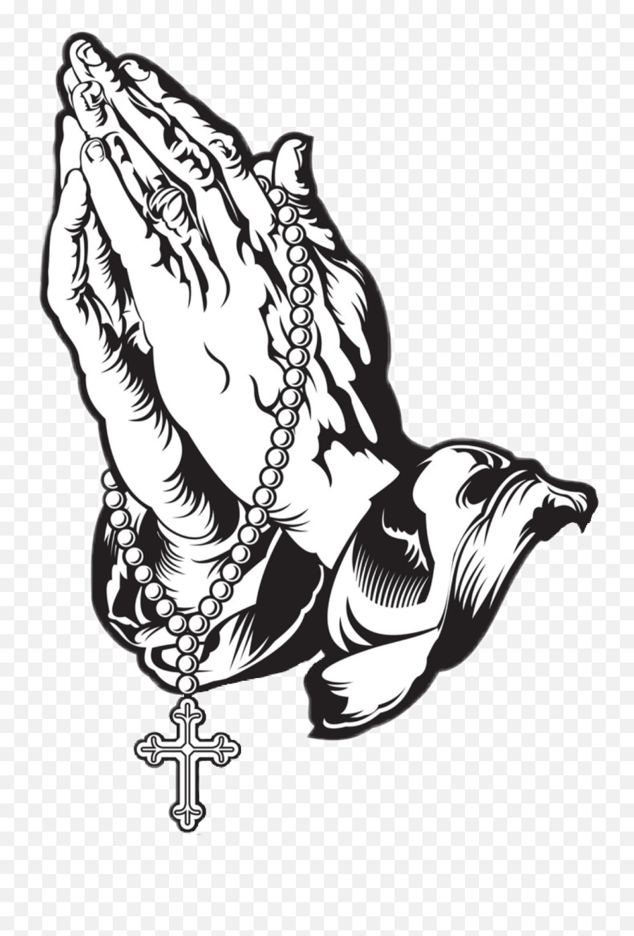 Largest Collection Of Free - Toedit Amen Stickers Praying Hands With Rosary Outline Emoji,Amen Emoji