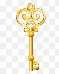 Heart Clipart Key - Golden Png Emoji