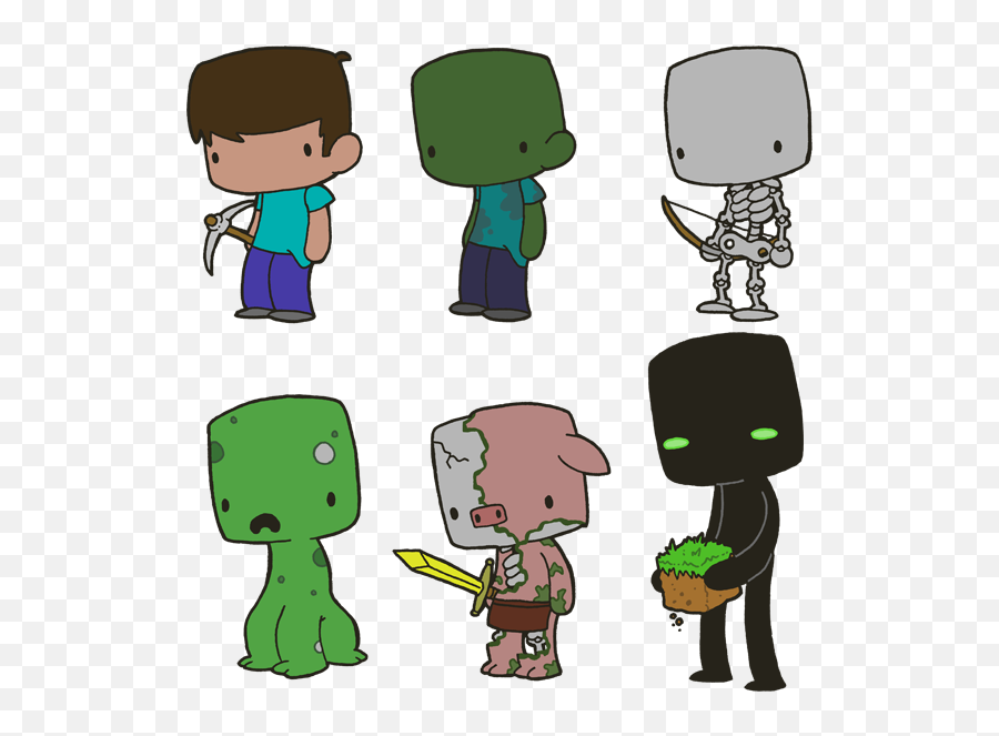 Minecraft Zombie Png - U201c Lilu0027 Minecraft Cute Minecraft Fan Mobs De Minecraft Kawaii Emoji,Steve Emoji