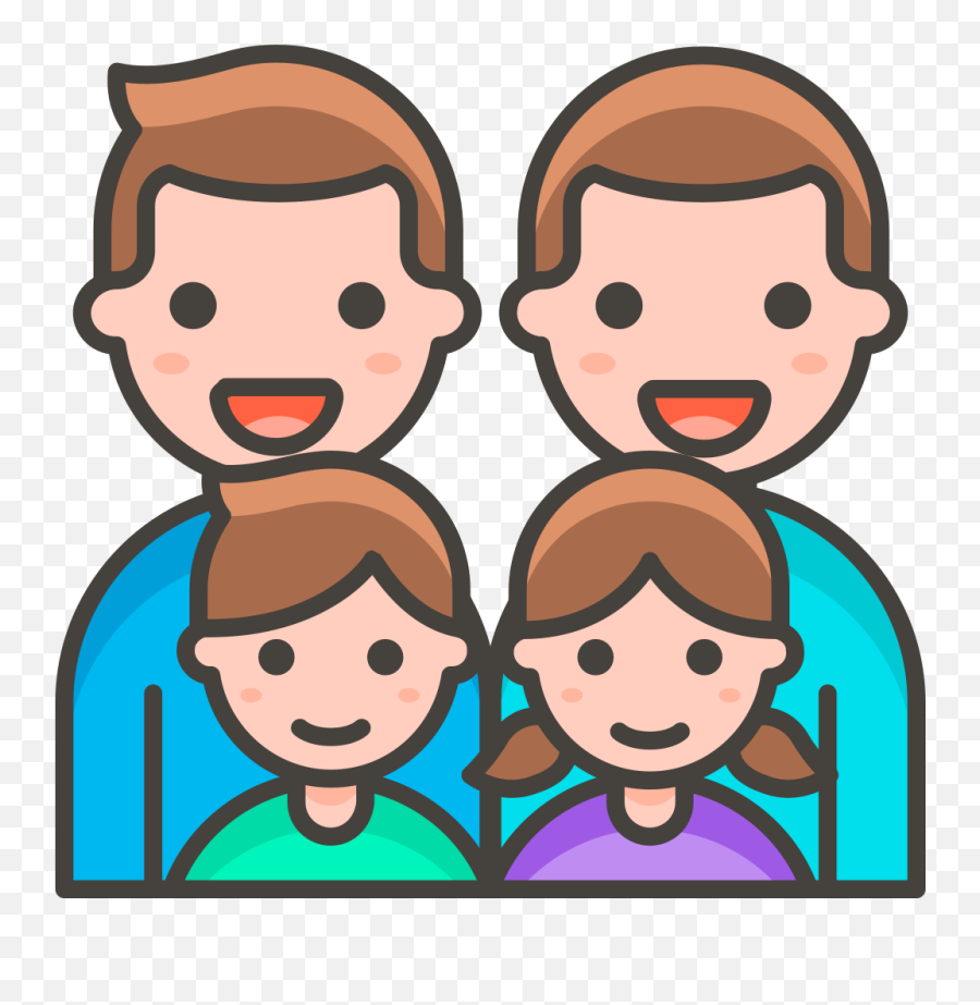 312 - Family Of 4 With 2 Boys Clipart Emoji,Boy Emoji
