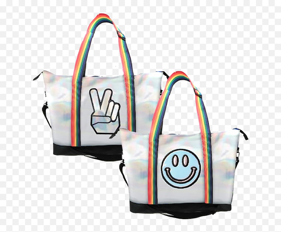 Top Trenz Metallic Emoji Tote Bag - Shoulder Bag,Emoji Tote Bag