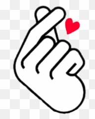 Korean Heart Sign Emoji Clipart - Korean Finger Heart Transparent,Stop Sign Emoji
