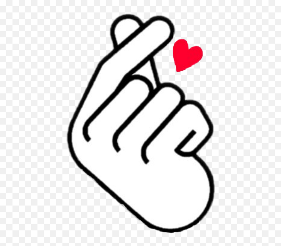 Korean Heart Sign Emoji Clipart - Korean Finger Heart Transparent,Stop Sign Emoji