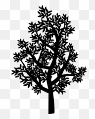 Tree Black Silhouette - Pohon Hitam Emoji,Snowflake Emoji