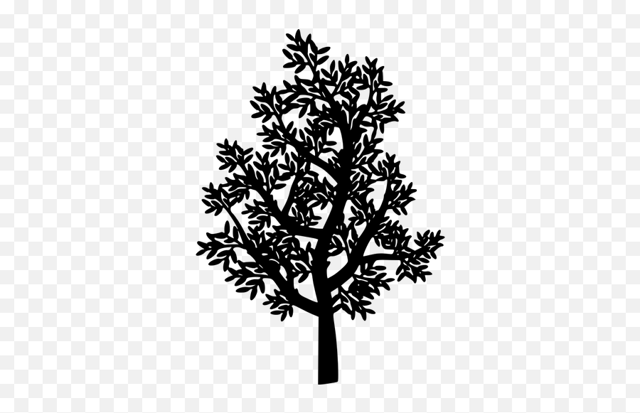 Tree Black Silhouette - Pohon Hitam Emoji,Snowflake Emoji