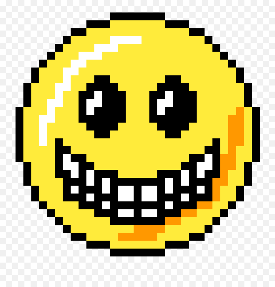 Pixilart - Pixel Art Awesome Face Emoji,Creepy Smile Emoticon
