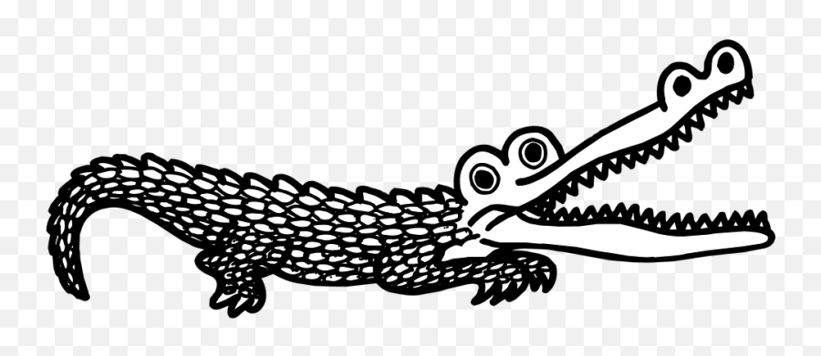 Open Mond Schalen - Crocodile Black And White Png Emoji,Alligator Emoji