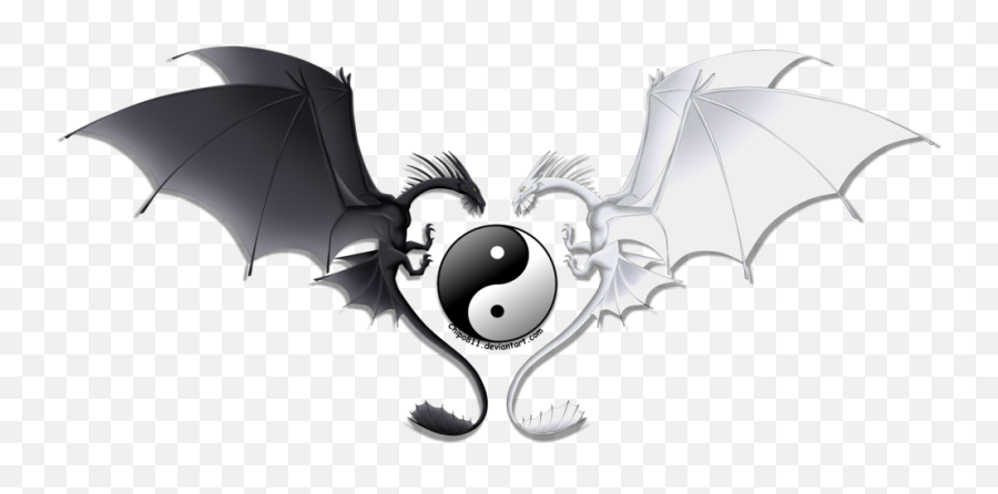 Yin And Yang Chinese Dragon Emoji - Black And White Yin Yang Dragon,Dragon Emoji