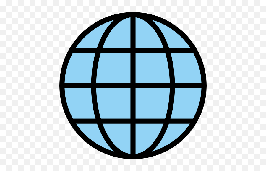 Globe With Meridians - Website Clipart Black And White Emoji,Globe Emoji Png