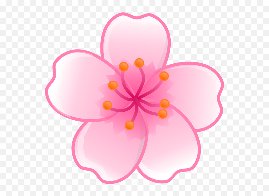 Japanese Clipart Flower Japanese - Cherry Blossom Flower Clip Art Emoji,Japanese Flower Emoticon