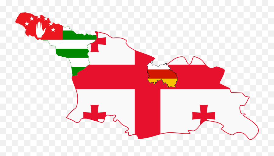 Flag Map Of Georgia - Georgia Abkhazia And South Ossetia Emoji,Soviet Union Flag Emoji