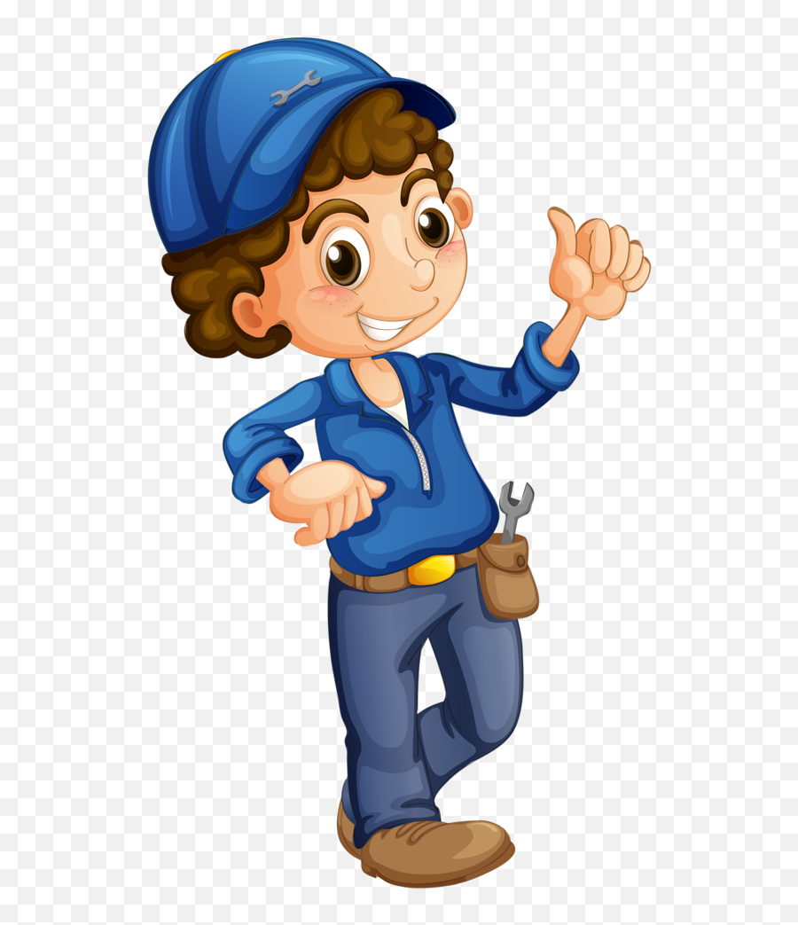 Auto Mechanic Cartoon Clipart - Personnage Clipart Emoji,Mechanic Emoji