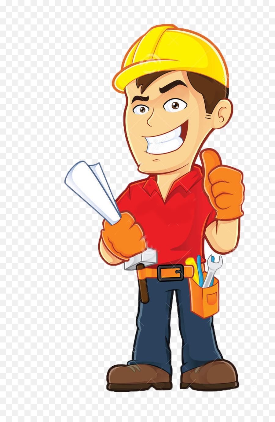 Construction Worker Thumbs Up Cartoon - Thumbs Up Construction Worker Cartoon Emoji,Construction Worker Emoji